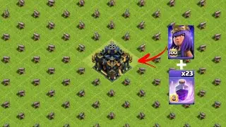 100 Level Archer Queen + 23x Rage Spell Vs Level 1 Cannon Base Clash Of Clans