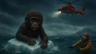 Helicopter Team Saves Gorilla From Melting Iceberg | Emotional Ocean Rescue Story