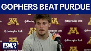 Gophers players react after 27-20 win over Purdue
