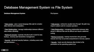 Database management system vs File System - ( lec 2 DBMS)