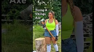 I tried a Vikings double headed axe I found on Facebook marketplace 🤔 should probably sharpen it