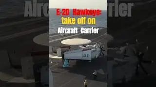 Nail-Biting E-2 Hawkeye take off on Aircraft Carrier #aircraftcarrier #e-2hawkeye #usmilitary .