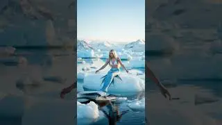 ❄️ Arctic Mermaid on Icebergs &ndash; A Frozen Tale Unfolds #WinterMagic #IceQueen #FrozenAdventure