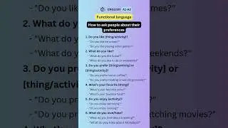 How to Ask People About Their Preferences in English | Functional Language