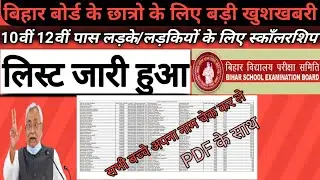 #Bihar Board 10th First Division Pass Scholarship 2021/ #Shorts In Hindi