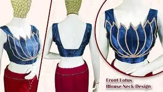 Trending Lotus blouse neck design | Lotus blouse front neck design