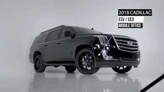New Cadillac Escalade ESV CEO Mobile Office Black Chrome Delete Bulletproof Edition! Big-Limos.com