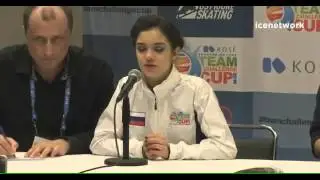 Evgenia Medvedeva -  press conference after SP TCC 2016