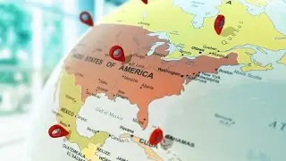 3d earth globe with location points | stock footage | stock video | Cinefootage