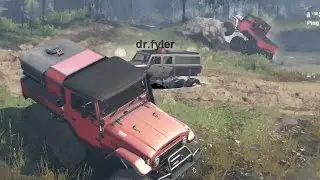 Spintires Modded MP - Toyota 6x6 VS Jeep 6x6 - Mudding Multiplayer