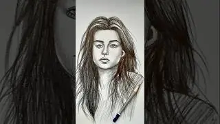 Girl portrait sketch in Minutes with pencil / Sketch art #shorts