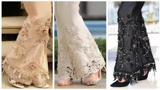 Embroided flapper designs, fancy trouser designs, partywear flapper bell bottom trousers designs