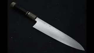 明神 鐵人作 銀三鋼 鍛流線 和牛刀 24cm 三銀卷