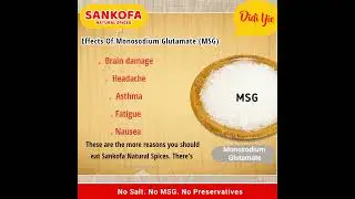 Why not avoid all these effects by using Sankofa Natural Spices in your meals? There's no additives.