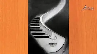Easy way to draw pencil drawing two meaning picture double exposes /step by step draw//