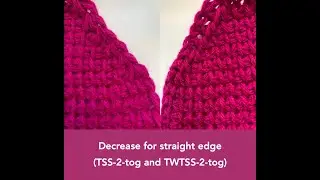 Decrease for straight edge in Tunisian crochet for a V neck.