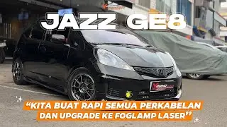 HONDA JAZZ GE8 UPGRADE FOGLAMP LASER, CUSTOM COVER FOGLAMP DAN PERAPIAN KABEL SET