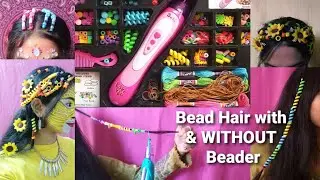 Bead hair with String or Toy Beader + Hairstyles 🎀 Cute Hair styling 🧿  #hairstyles