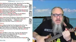 Margaritaville by Jimmy Buffett in a Minor Key Dm Ukulele Lesson Tutorial
