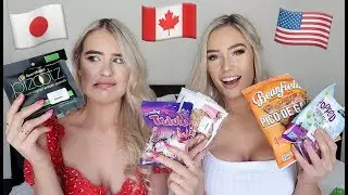 TRYING STRANGE SNACKS FROM AROUND THE WORLD AND ANSERING Q'S W/ MY SISTER!