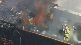 SKYFOX: Firefighters battling active fire in Los Angeles