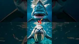 Great white shark vs orca killer whale vs (tiger shark, walrus, sea lion, dolphin, white whale)
