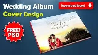 Popular wedding album design cover design | free psd design | #albumdesign #weddingalbum #psd