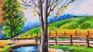 #prakritikdrishya #oilpastle colour #scenery 