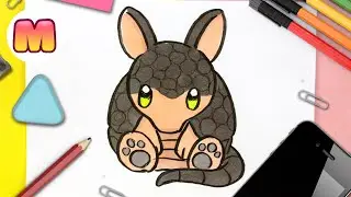 COMO DIBUJAR UN ARMADILLO KAWAII - Dibujos kawaii de animales - Aprende a dibujar con Jape