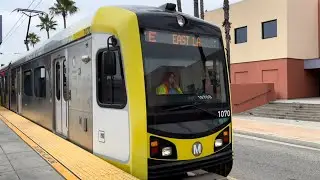 LA Metro Rail E Line, East Los Angeles - Santa Monica, California, Full Train Ride North Window View