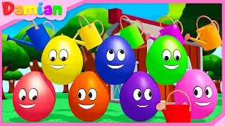 Canción para Aprender Colores y Números + Más | Huevos de Colores en la Granja |Damian Nursery Rhyme