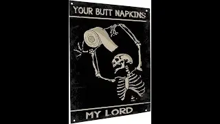Vintage Funny Sarcastic Skull Metal Tin Sign - Bathroom Wall Art Decor & Novelty Gift