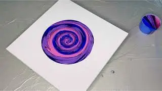 (33) Brilliant Deep Violet Acrylic Pouring Spiral in Split Cup | Easy Acrylic Painting | Art Journey