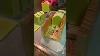 Cutting my handmade Bitter gourd soap #soapmaking #fypシ゚viral 