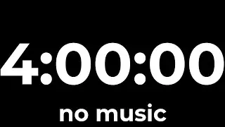 4 Hour Timer (No Music) | Minimalist Countdown for Study & Deep Work