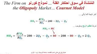 نموذج كورنو في احتكار القلة ... Cournot Model, Profit Maximization of an Oligopolistic Firm