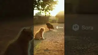 a free-range chicken trying to steal cat food#shorts