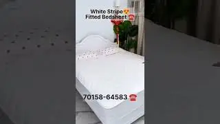 White Fitted Stripe Bedsheet 😍☎️✅ | Wholesale Price 🔥 | #homedecor #bedsheets #bookfold #whitestripe