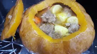 Pumpkin with meat يقطين بطريقه صحيه باللحم والخضار