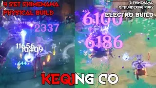KEQING C0 PHYSICAL VS ELECTRO , 22K CHARGED ATTACK!!! 4 SHIMENAWA VS 2 SHIM 2 THUNDERING FURY