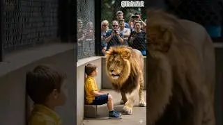 The boy only entered the lions cage to play with him! #lion #zoo #animals #shorts #wildlife