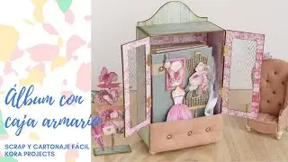 MINI ÁLBUM ENCUADERNACIÓN EN ACORDEÓN CON ECOPIEL Y ARMARIO DE CARTONAJE - DT KORA PROJECTS