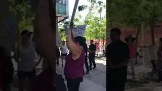 Family Court Protestors Beat on Doors of Contra Costa District Attorney Diana Becton