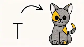 KAKO NACRTATI MACKU POMOCU SLOVA - CRTANJE POMOCU SLOVA I BROJEVA #tutorial