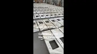 How Italy Calacatta gold marble bathroom vanity tops are made by EDG Stone? #edgstone #calacatta