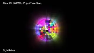 Mirror Ball Stream Animation, Twitch Overlay for Live Stream Party, Music Streamers and Vtubers
