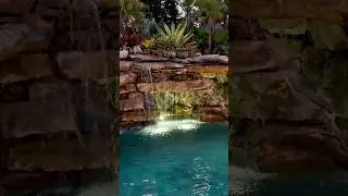 Who doesn&rsquo;t love a natural rock grotto? #insanepools&nbsp;#lucaslagoons&nbsp;#pool&nbsp;#backyard