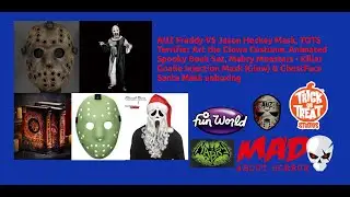 AUZ FvJ Hockey mask, TOTS terrifier costume, spooky book set, Killer Goalie  mask & GhostFace Santa