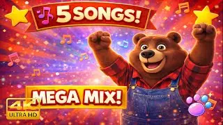Kids Songs Mega Mix! 🎶 5 Fun Songs (Muffin Mystery, Talent, Santa, Space) | Paawddle