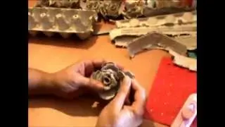 Egg Carton Flower making a rose diy, how to